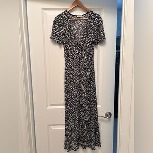 Midi/ Maxi Black and White Floral Dress